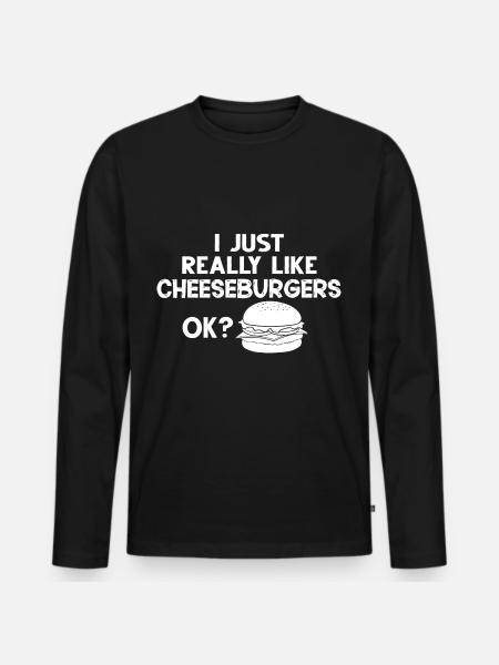 Cheeseburger Cheese Sandwich Hamburger - Men's Premium Organic Long Sleeve Shirt - black