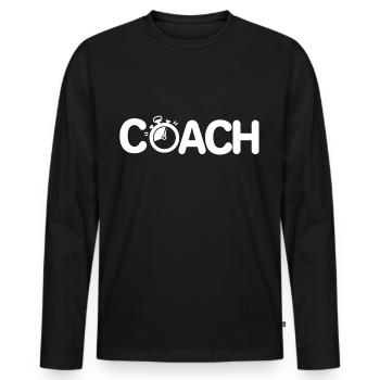 Coach vous allez mouiller le maillot coaching - T-shirt manches longues Premium bio Homme - noir - Devant - Nico (187cm)