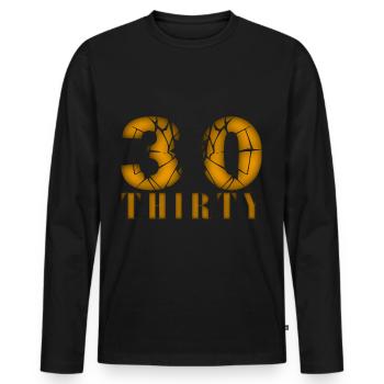 30 Jahre alt, Geburtsspruch - Männer Premium Bio Langarmshirt - Schwarz - Vorne - Nico (187cm)