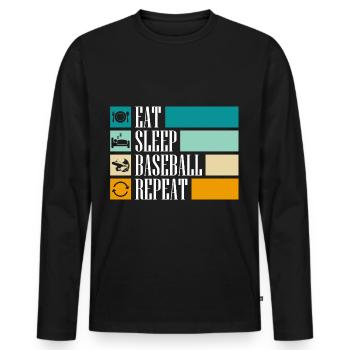 Baseball bat sport hobby - Men's Premium Organic Long Sleeve Shirt - black - Front - Nico (187cm)
