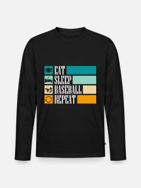 Baseballschläger Sport Hobby - Männer Premium Bio Langarmshirt - Schwarz