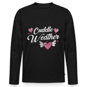 Relationship Partner Cuddly Tenderness - Men's Premium Organic Long Sleeve Shirt - black - Front - Nico (187cm)