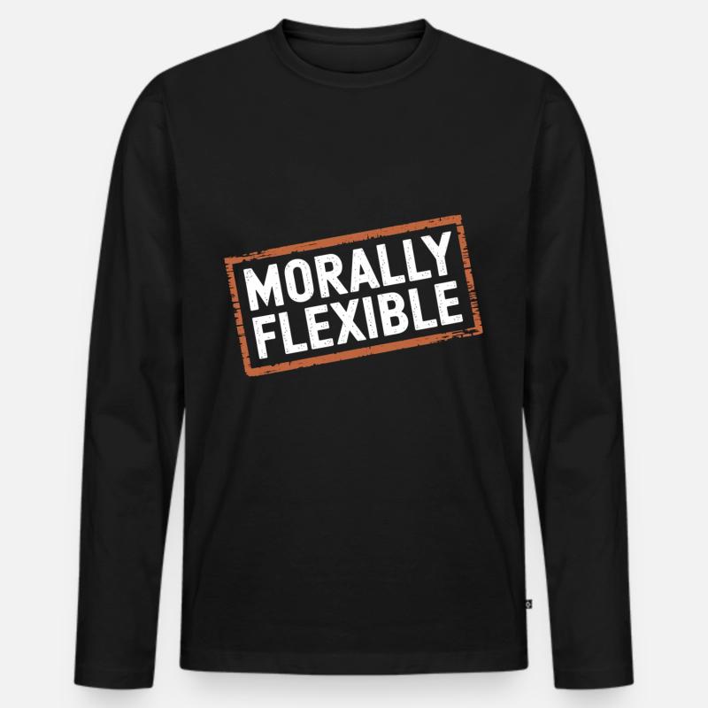 Morally Flexible 18 - Männer Premium Bio Langarmshirt - Schwarz