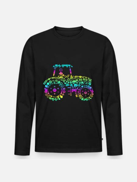 Tractor Icons - Men's Premium Organic Long Sleeve Shirt - black