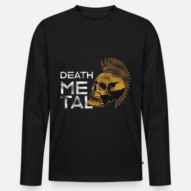 Heavy Metal - Männer Premium Bio Langarmshirt - Schwarz
