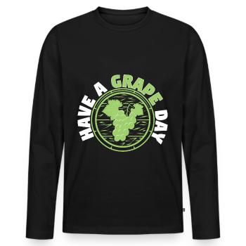 Have A Grape Day - Männer Premium Bio Langarmshirt - Schwarz - Vorne - Nico (187cm)