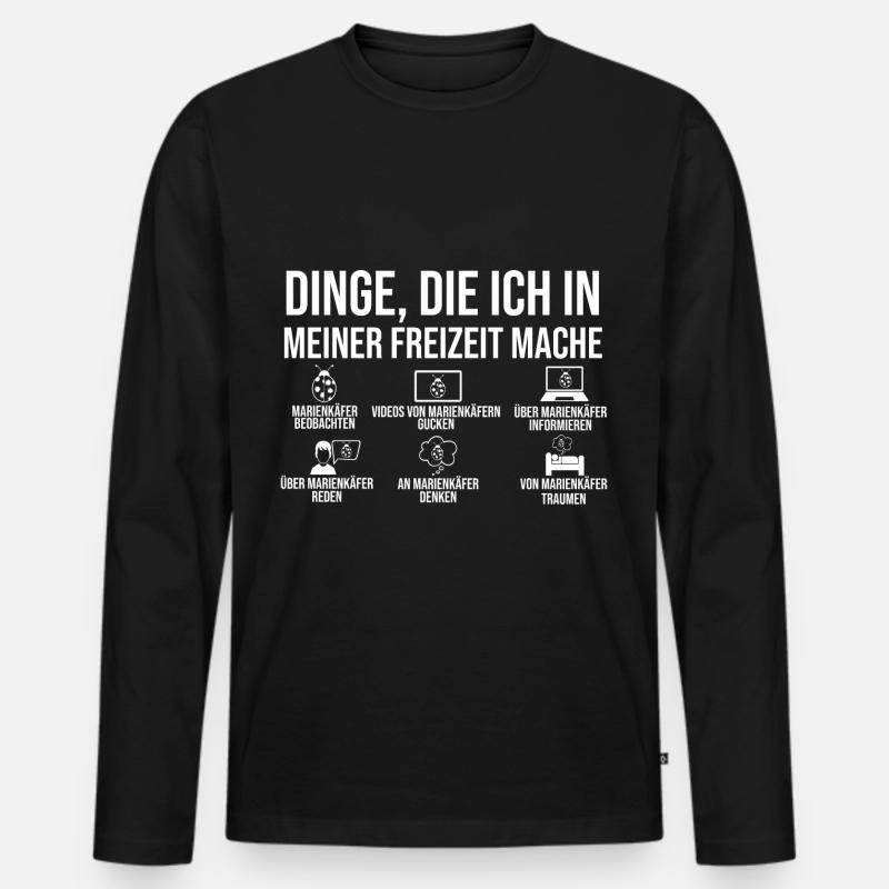 Marienkäfer - Männer Premium Bio Langarmshirt - Schwarz