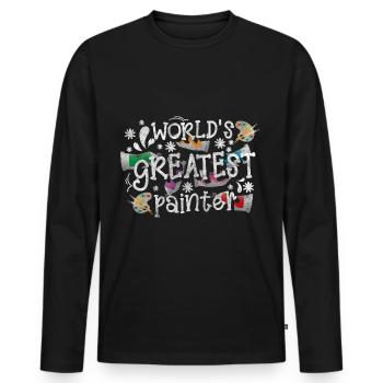 Artist Painting Brush Craft - Men's Premium Organic Long Sleeve Shirt - black - Front - Nico (187cm)