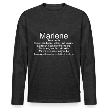 Name Definition Marlene - Men's Premium Organic Long Sleeve Shirt - heather anthracite - Front - Nico (187cm)