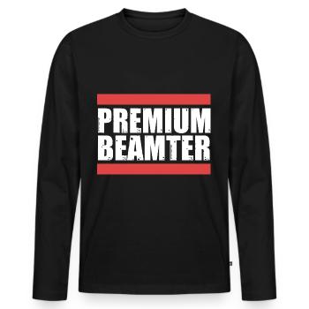 Verbeamtung Beamter Beamten - Männer Premium Bio Langarmshirt - Schwarz - Vorne - Nico (187cm)