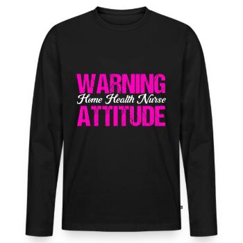 Health Assistance Home Nursing Nurse - Men's Premium Organic Long Sleeve Shirt - black - Front - Nico (187cm)