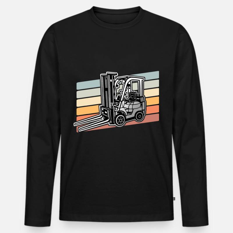 Gabelstapler Stapler - Männer Premium Bio Langarmshirt - Schwarz