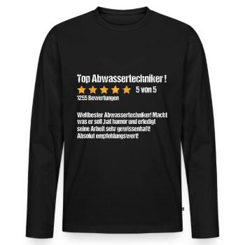 Abwassertechniker Lustig Abschied Danke Kollege - Männer Premium Bio Langarmshirt - Schwarz - Vorne - Nico (187cm)