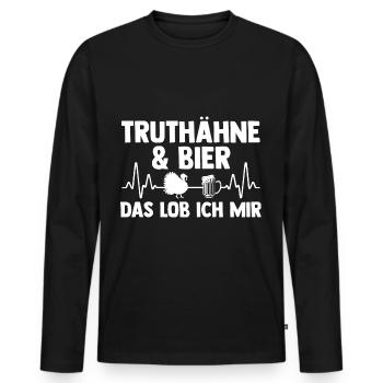 Bier Truthuhn Truthahn - Männer Premium Bio Langarmshirt - Schwarz - Vorne - Nico (187cm)