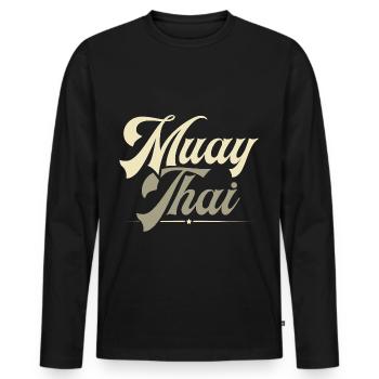Muay Thai - Männer Premium Bio Langarmshirt - Schwarz - Vorne - Nico (187cm)