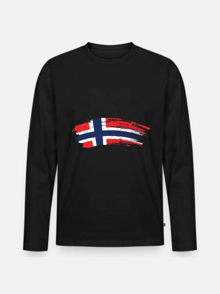 Norwegen - Männer Premium Bio Langarmshirt - Schwarz