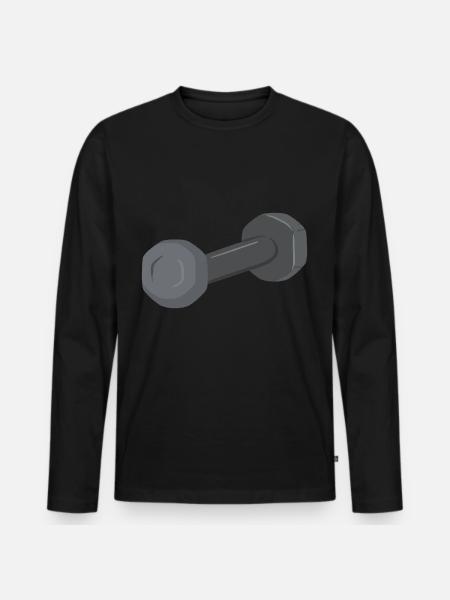 Dumbbell Symbol Dumbbell - Men's Premium Organic Long Sleeve Shirt - black