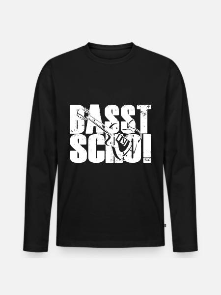 Basst Scho Bass Gitarre Bassist Bassisten - Männer Premium Bio Langarmshirt - Schwarz