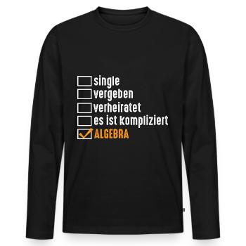 Mathematik Mathe Rechnen Algebra - Männer Premium Bio Langarmshirt - Schwarz - Vorne - Nico (187cm)