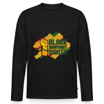 Black History Month Black History - Men's Premium Organic Long Sleeve Shirt - black - Front - Nico (187cm)