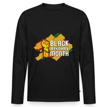 Black History Month Black History - Men's Premium Organic Long Sleeve Shirt - black - Front - Nico (187cm)