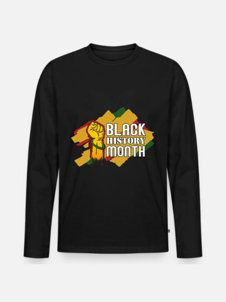 Black History Month Black History - Men's Premium Organic Long Sleeve Shirt - black