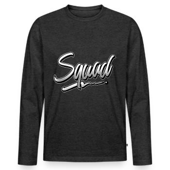 Squad - Men's Premium Organic Long Sleeve Shirt - heather anthracite - Front - Nico (187cm)