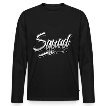 Squad - Männer Premium Bio Langarmshirt - Schwarz - Vorne - Nico (187cm)