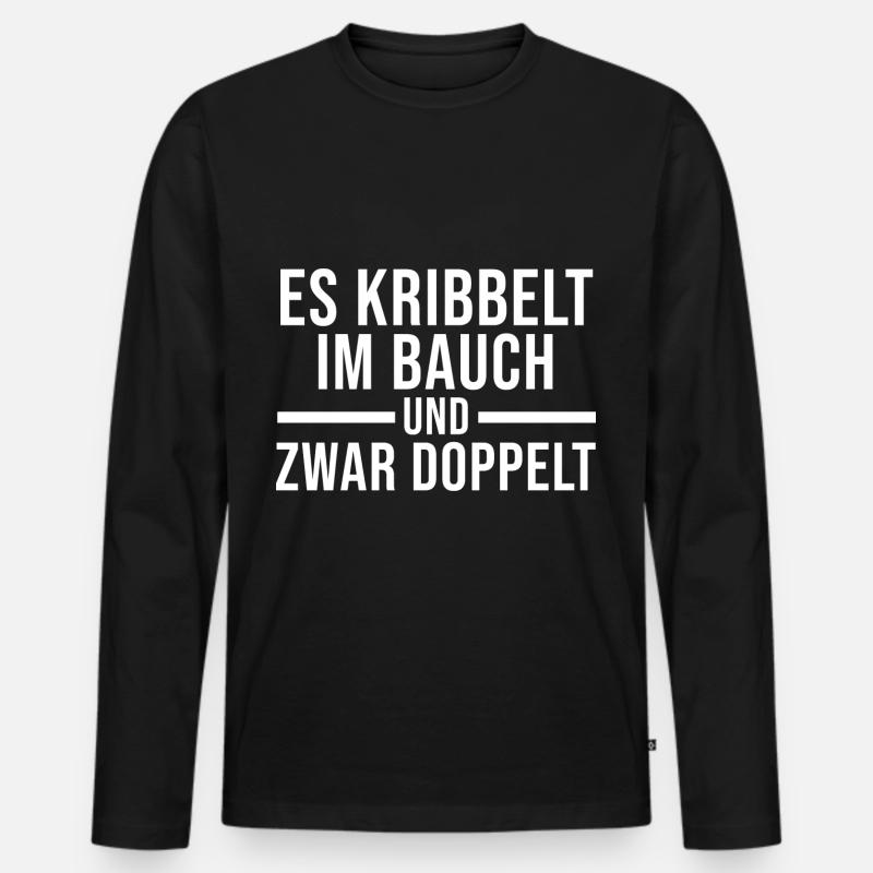Mutter Schwangerschaft Schwanger Werdende Mama - Männer Premium Bio Langarmshirt - Schwarz