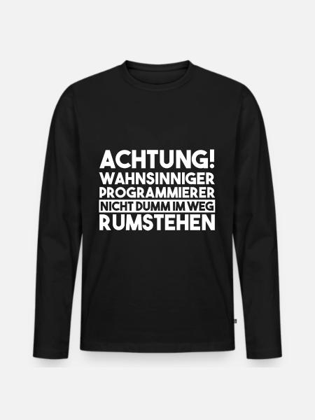 Programmieren Entwickler Coder Programmierer - Männer Premium Bio Langarmshirt - Schwarz