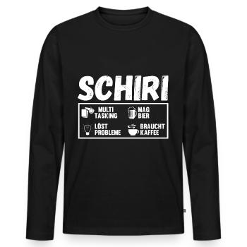 Schiri Unparteiischer Bier Kaffee Fußball Schiedsr - Männer Premium Bio Langarmshirt - Schwarz - Vorne - Nico (187cm)