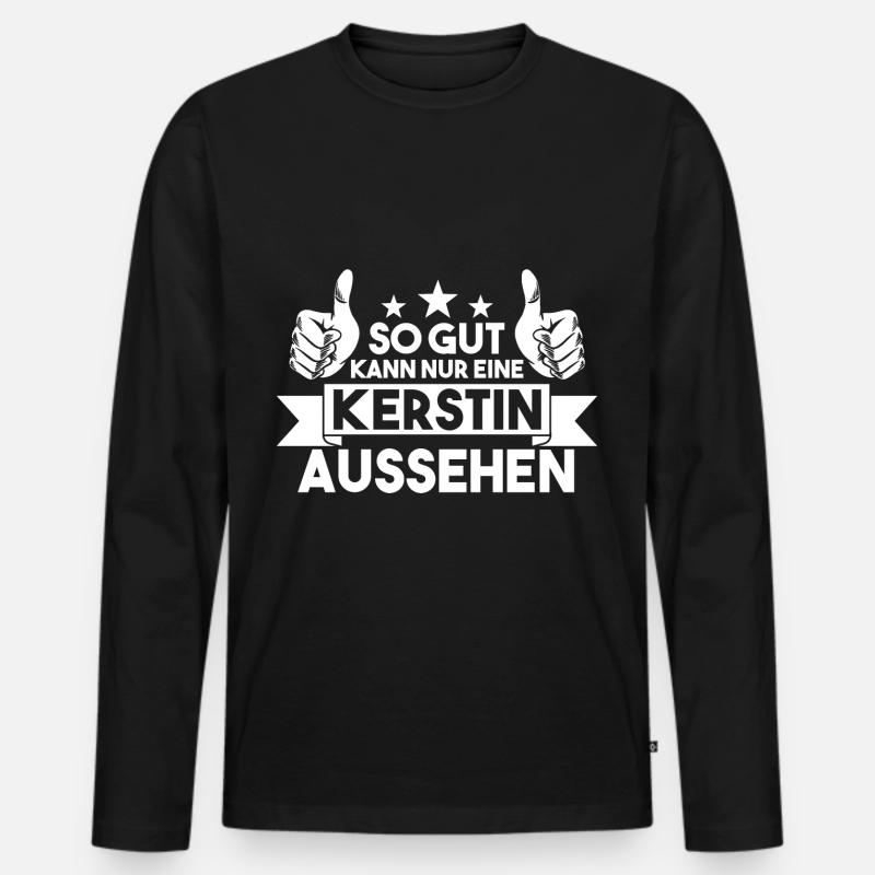 Kerstin - Männer Premium Bio Langarmshirt - Schwarz
