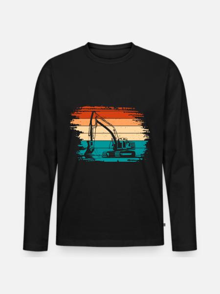 Excavator - Men's Premium Organic Long Sleeve Shirt - black