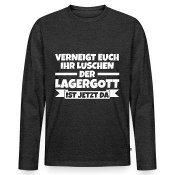 Gabelstapler Staplerfahrer Logistiker Lagerist Lag - Männer Premium Bio Langarmshirt - Anthrazit meliert - Vorne - Nico (187cm)