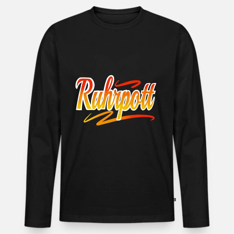 Ruhrpott - Männer Premium Bio Langarmshirt - Schwarz