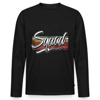 Squad - Männer Premium Bio Langarmshirt - Schwarz - Vorne - Nico (187cm)