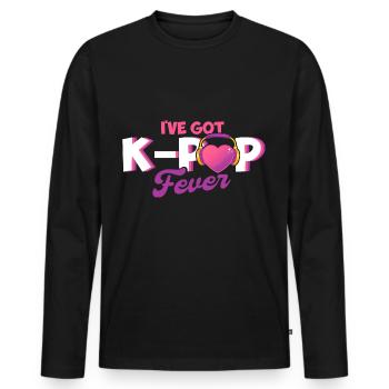 K-Pop Fan K-Pop Marchandise K-Pop Cadeau K-Pop - T-shirt manches longues Premium bio Homme - noir - Devant - Nico (187cm)