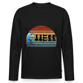Chess Saying Gift Checkmate Queens Gambit - Men's Premium Organic Long Sleeve Shirt - black - Front - Nico (187cm)