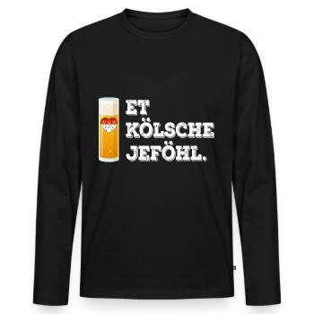Karneval Köln Jeck Is Geil Kölle Alaaf Kölsch - Men's Premium Organic Long Sleeve Shirt - black - Front - Nico (187cm)