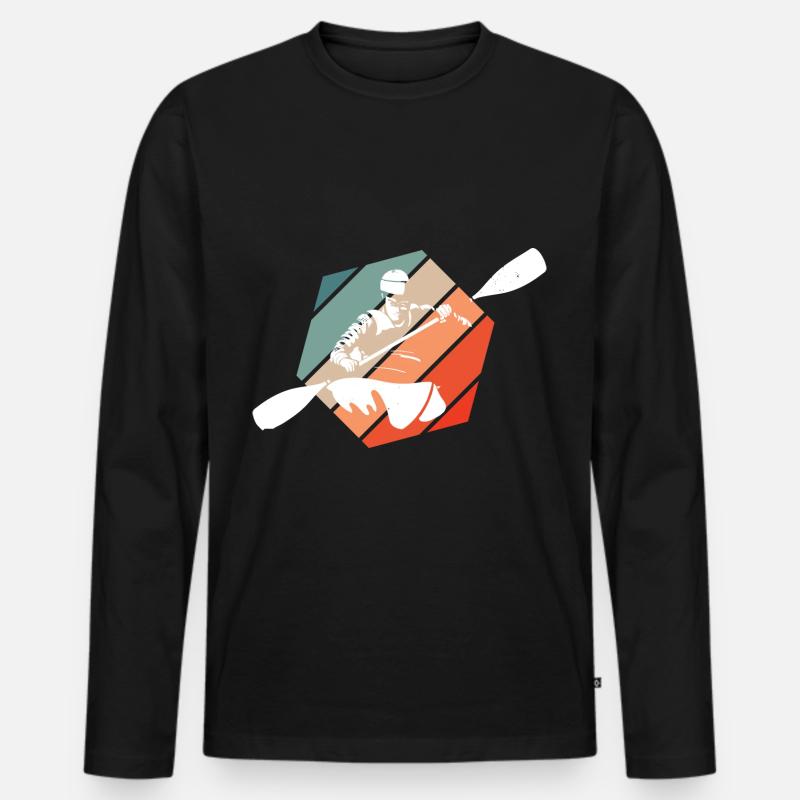 Kanu - Männer Premium Bio Langarmshirt - Schwarz