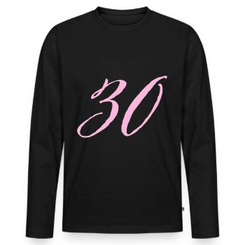 30e anniversaire 30 ans - T-shirt manches longues Premium bio Homme - noir - Devant - Nico (187cm)