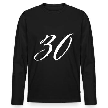 30e anniversaire 30 ans - T-shirt manches longues Premium bio Homme - noir - Devant - Nico (187cm)