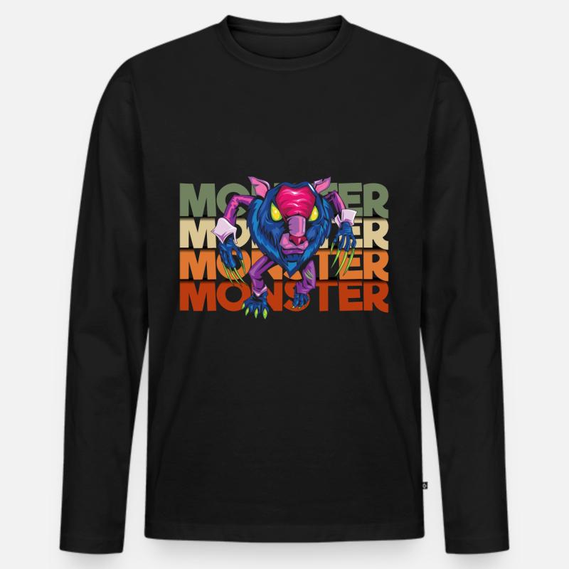Süß Bunt Große Schwester - Männer Premium Bio Langarmshirt - Schwarz