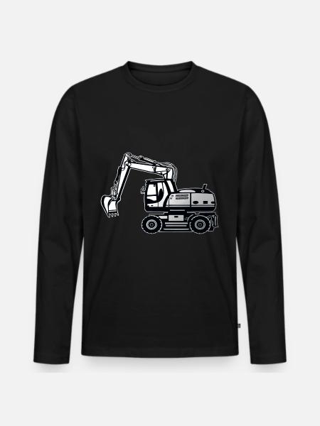 Bagger - Männer Premium Bio Langarmshirt - Schwarz