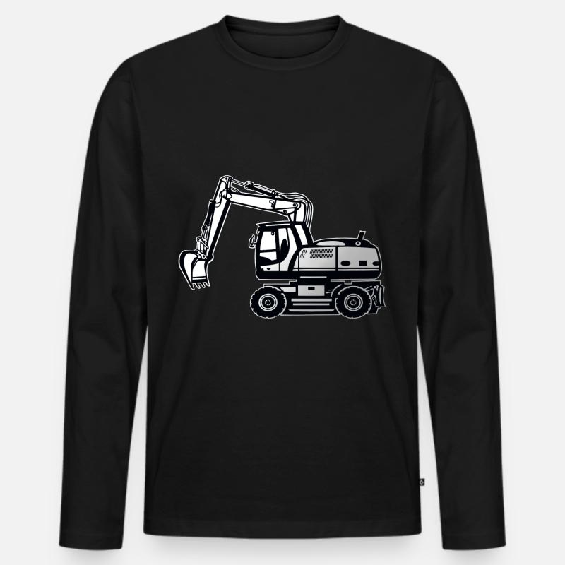 Bagger - Männer Premium Bio Langarmshirt - Schwarz