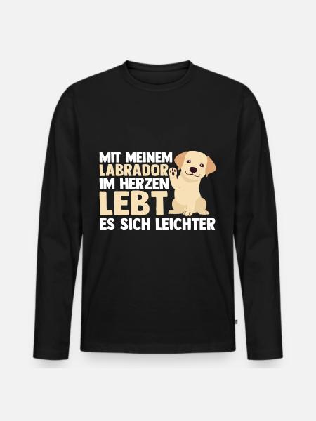 Hund Labrador - Männer Premium Bio Langarmshirt - Schwarz