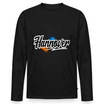 Hanover - Men's Premium Organic Long Sleeve Shirt - black - Front - Nico (187cm)