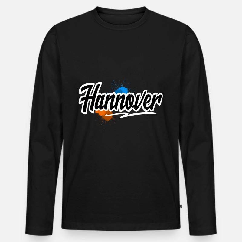 Hannover - Männer Premium Bio Langarmshirt - Schwarz