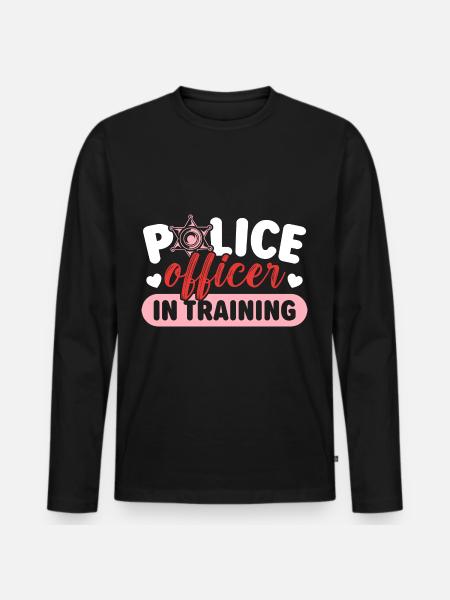 Police officer in training Policeman - Men's Premium Organic Long Sleeve Shirt - black