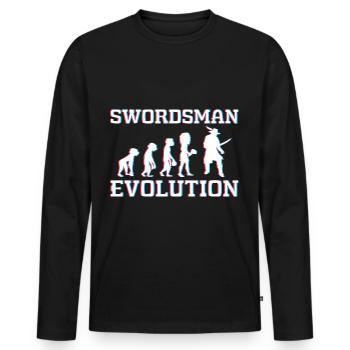 Krieger Kenjutsu Säbel Kampf - Männer Premium Bio Langarmshirt - Schwarz - Vorne - Nico (187cm)